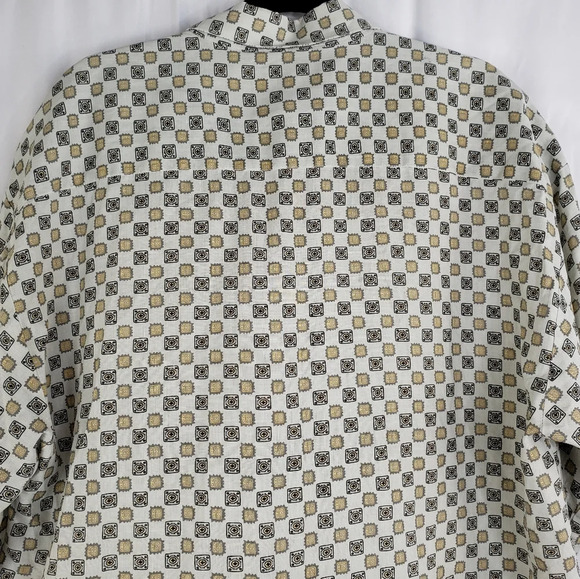 Brian Brothers 100% Linen Button Front Casual Brown & Beige Mens Shirt S… - Picture 9 of 10